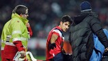 Túlio De Melo is carried off after pulling a hamstring in Lille's win against Brest