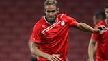Olof Mellberg in training ahead of his side's game against Arsenal