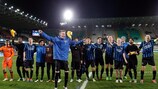 Club Brugge celebrate one of their nine victories in this season's competition