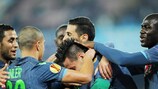 Napoli celebrate Marek Hamšík's goal