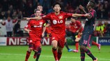 Son Heung-Min marcou para o Leverkusen contra o Benfica, na segunda jornada