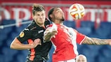 Standard's Dino Arslanagic tangles with Feyenoord's Colin Kazım Richards