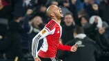 Karim El Ahmadi celebrates scoring for Feyenoord