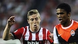 Athletic's Iker Muniain and Shakhtar's Douglas Costa vie for possession on matchday one