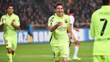 Lionel Messi festeja o seu (e do Barcelona) segundo golo