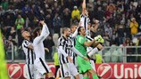 Juventus celebrate in front of their supporters