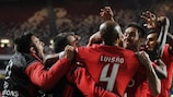 Talisca is mobbed after scoring Benfica's winner against Monaco
