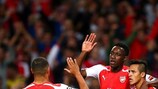 Danny Welbeck scored his first senior hat-trick in Arsenal's victory