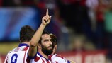 Atléticos Arda Turan feiert den einzigen Treffer in der Partie gegen Juventus