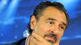 Galatasaray boss Cesare Prandelli faces the media on Monday