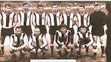 Beşiktaş's 1966/67 title-winning team with Sanlı Sarıalioğlu fourth from the left