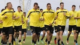 Botev Plovdiv in training ahead of the first qualifying round