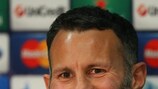 Ryan Giggs was in upbeat mood on Monday