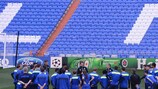 Schalke train in Madrid on the eve of the second leg