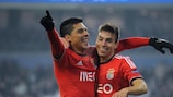Benfica's Nicolás Gaitán (left) celebrates his goal