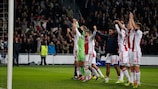 La joie des joueurs de l'Ajax au coup de sifflet final