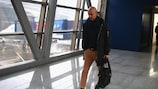 Bayern coach Josep Guardiola arrives in Moscow