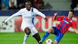 Milan Petržela challenges Yaya Touré during City's 3-0 win in Plzen