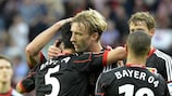 Leverkusen celebrate their matchday three win against Shakhtar
