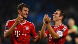 Thomas Müller und Philipp Lahm hatten nach dem Spiel gegen City gut lachen