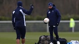 André Villas-Boas oversees Tottenham's training session on Wednesday morning