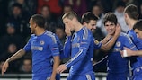 Les joueurs de Chelsea fêtent le but d'Oscar à Prague