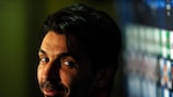 Gianluigi Buffon at Monday's press conference in Glasgow