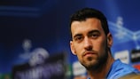 Sergio Busquets talks to the media on Tuesday