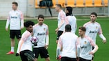 Les joueurs du FC Valence à l'entraînement