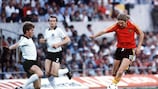 Jan Ceulemans in azione per il Belgio nella finale dei Campionati Europei UEFA 1980 contro la Germania Ovest