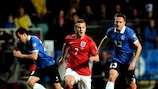 Estonia in recent UEFA EURO 2016 qualifying action against England