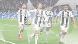 L'esultanza di Cristiano Ronaldo per il gol del 3-0 su calcio di rigore