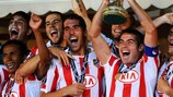 Atlético Madrid feiert den UEFA-Superpokal 2010