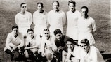 Madrid celebrate success in the 1958/59 European Cup final