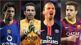 Ruud van Nistelrooy, Gianluigi Buffon, Zlatan Ibrahimović and Cesc Fàbregas 