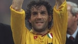 Roberto Donadoni lifts the 1994 UEFA Super Cup with Milan