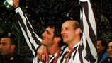 Ciro Ferrara et Attilo Lombardo fête le titre avec la Juventus