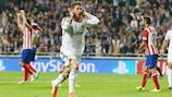Sergio Ramos celebra su célebre gol en el minuto 93