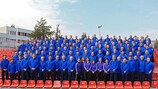 The group photo from the UEFA Coach Education Workshop in Budapest