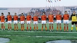 The Netherlands line up for their opening EURO 1980 game
