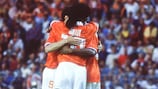 The Netherlands celebrate a goal against Germany