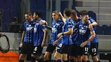 La gioia dell'Atalanta, che ha vinto 3-2 in rimonta contro la Lazio