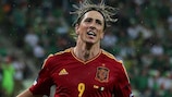 Fernando Torres celebrates after putting Spain 3-0 up in Gdansk