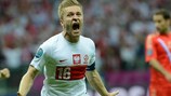 Jakub Błaszczykowski celebra su espectacular gol