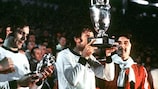 Panenka lifts the trophy at EURO '76