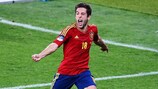 Jordi Alba celebra su gol para España en la final de la UEFA EURO 2012