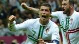 Portugal captain Cristiano Ronaldo celebrates his winning goal