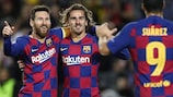 Barcelona's front three: Lionel Messi, Antoine Griezmann and Luis Suárez