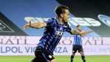 La gioia di Rafael Tolói: i gol del difensore brasiliano e di Luis Muriel hanno portato l’Atalanta al terzo posto