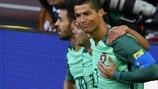 Cristiano Ronaldo (Portugal) célèbre son but
